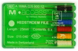 Хедстрем файлы M-Access Hedstroem Filess 21мм 025 стальной, 6шт красный (Dentsply)