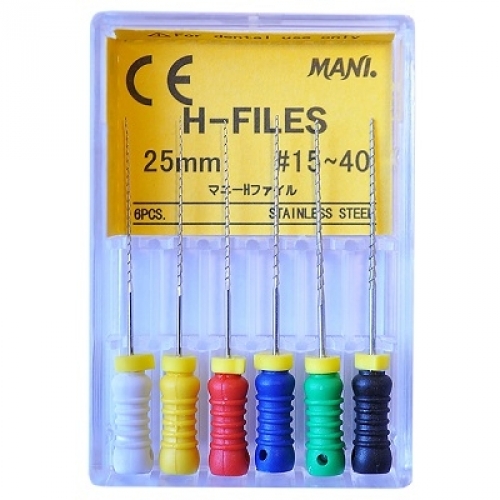 Купить Н-файлы ручные корневые Hedstroem-files 18мм №06 (6шт) Mani