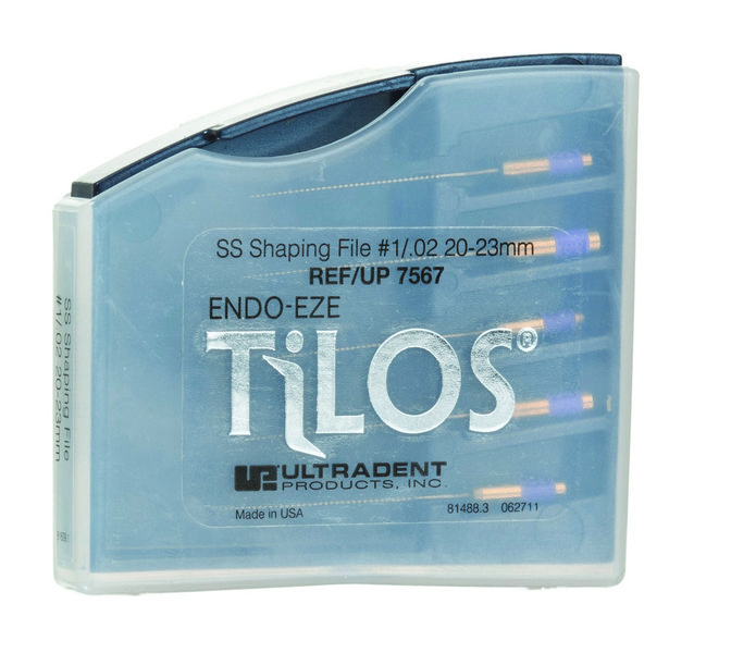 Купить Машинные эндодонтические инструменты TiLOS Shaping file, размер 1, L 20мм, для обработки средних и верхних частей корневого канала 5шт (Ultradent)