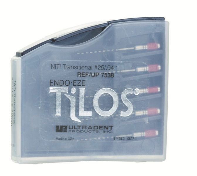 Купить Машинный эндодонтический инструмент TiLOS Ni-Ti Transitional (apical) file, размер 25, L 28мм 2%, для обработки корневого канала, 5шт (Ultradent)