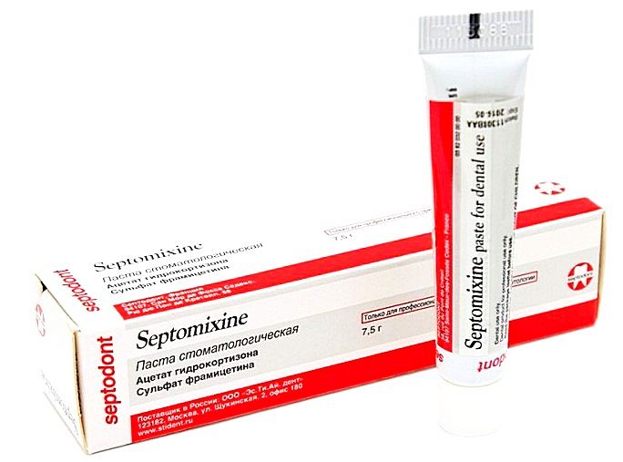 Паста Септомиксин Septomixine для лечения пульпитов и периодонтитов, 7,5г (Septodont)