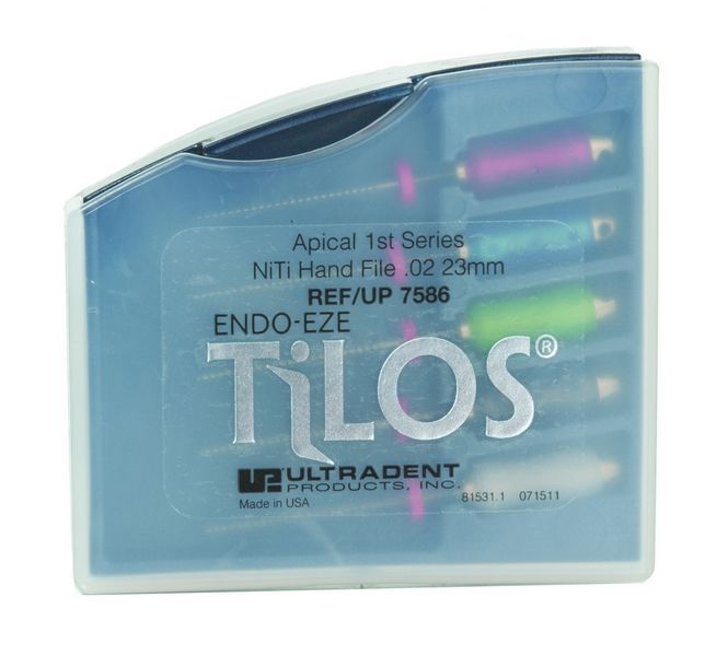 Ручные эндофайлы TiLOS Apical file Kit SHORT, набор коротких апикальных файлов L 23мм №№ 25-45, 5шт (Ultradent)