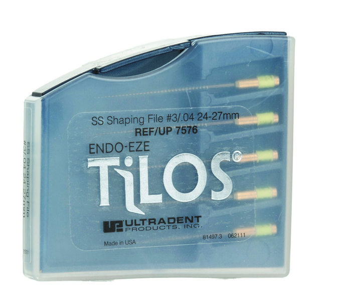 Машинные эндодонтические инструменты TiLOS Shaping file, размер 3, L 24мм, для обработки средних и верхних частей корневого канала 5шт (Ultradent)