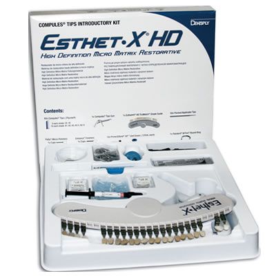 Эстет Икс Esthet X HD Compules Tips Intro System Kit вводный набор, светоотверждаемый, рентгеноконтрастный композитный материал компьюлы 60шт (Dentspl