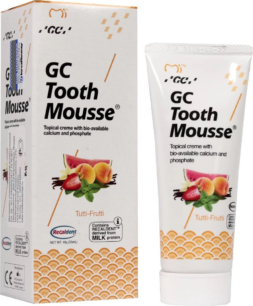 Купить Тус-мус Tooth Mousse, гель аппликационная, мультифрукт (GC)