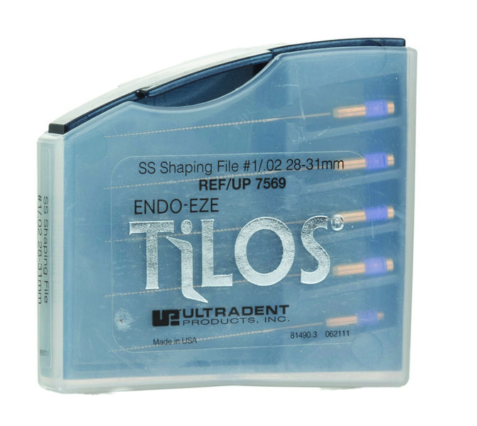Машинные эндодонтические инструменты TiLOS Shaping file, размер 1, L 28мм, для обработки средних и верхних частей корневого канала 5шт (Ultradent)