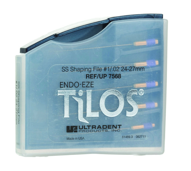 Машинные эндодонтические инструменты TiLOS Shaping file, размер 1, L 24мм, для обработки средних и верхних частей корневого канала 5шт (Ultradent)