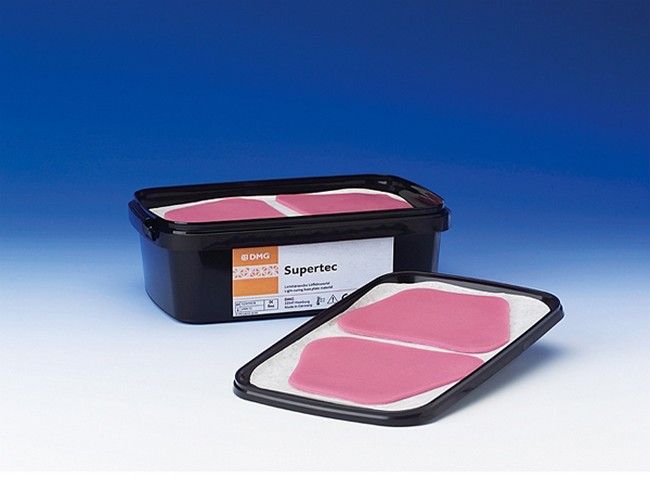 Супертек SUPERTEC материал светоотверждаемый для изготовления индивидуальных оттискных ложек в пластинах, 50 шт. (верх/низ, цвет розовый) (DMG)