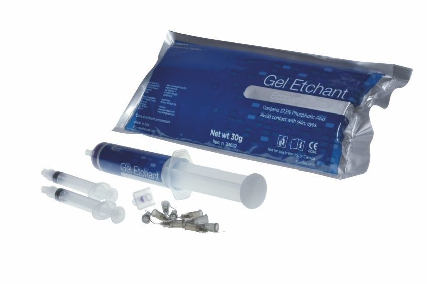 Гель Gel Etchant протравочный эконом упаковка: большой шприц (30 г), 2 пустых интраоральных шприца, соединитель для интраоральных шприцев (Kerr)