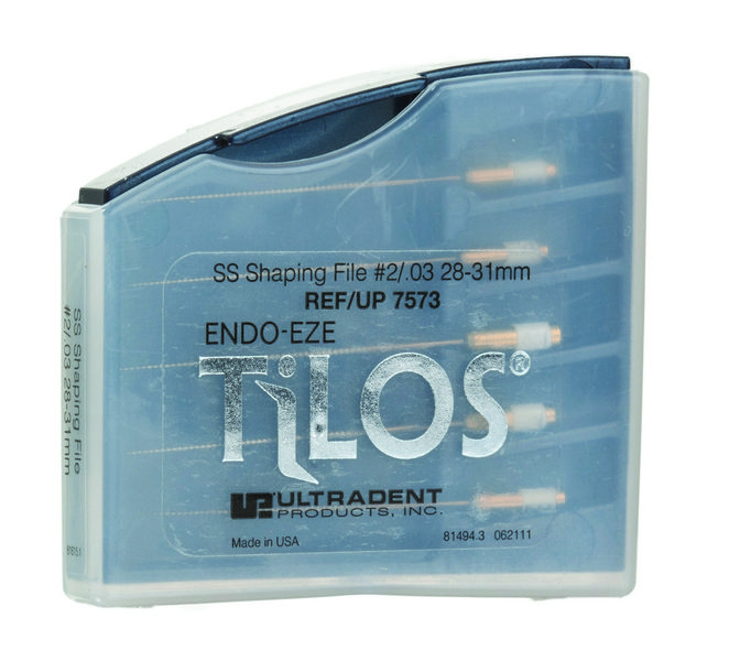Машинные эндодонтические инструменты TiLOS Shaping file, размер 2, L 28мм, для обработки средних и верхних частей корневого канала 5шт (Ultradent)