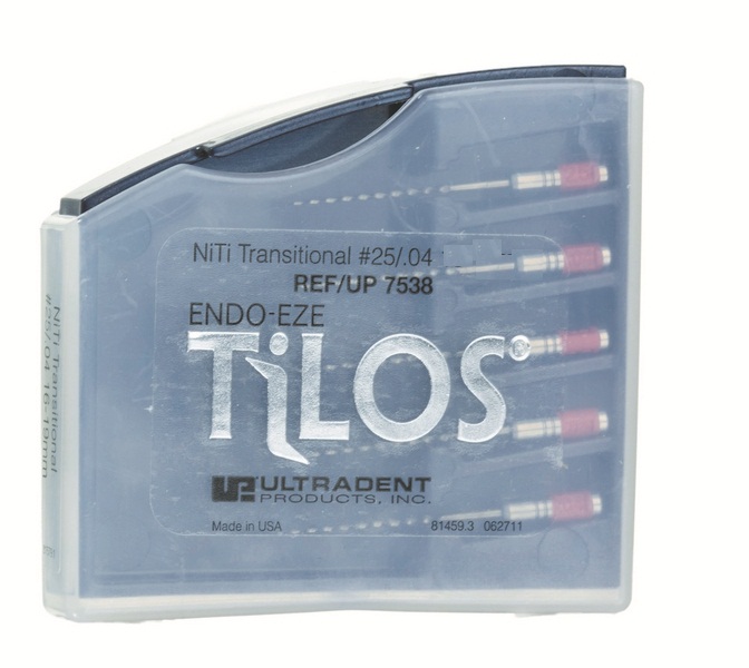 Машинный эндодонтический инструмент TiLOS Ni-Ti Transitional (apical) file, размер 25, L 28мм 6%, для обработки корневого канала, 5шт (Ultradent)