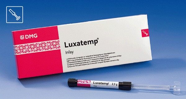 Люксатемп LUXATEMP INLAY светоотверждаемый композит для закрытия временных винтов имплантатов и изготовления временных вкладок, 2*2,5 г (DMG)