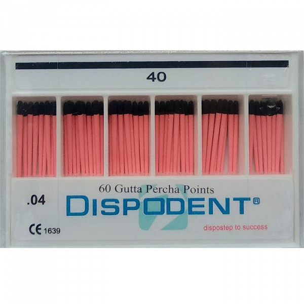 Купить Штифты гуттаперчивые 04 №40 (60шт) Dispodent