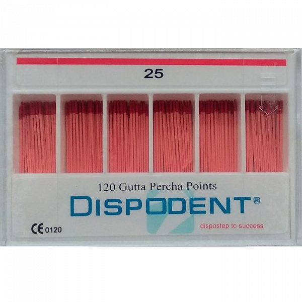 Купить Штифты гуттаперчивые №25 (120шт) Dispodent