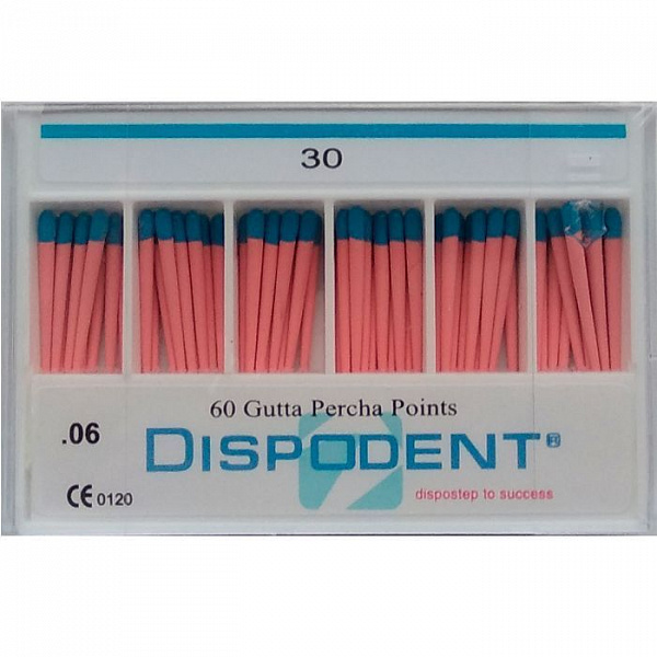Купить Штифты гуттаперчивые 06 №30 (60шт) Dispodent