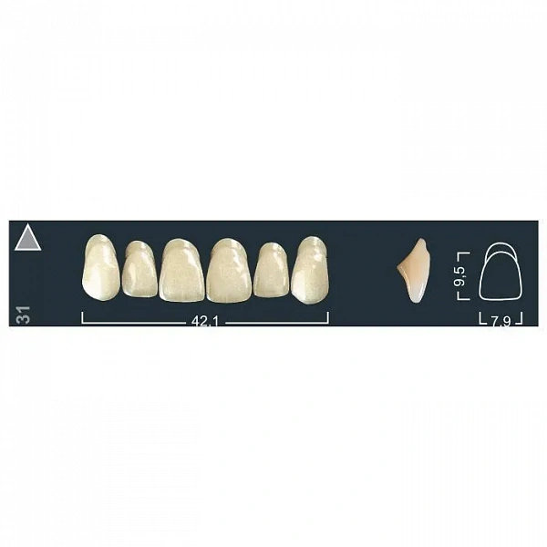 Купить Зубы Ivocryl фронтальные верхние A-D/31 (A2), 6шт (Ivoclar)