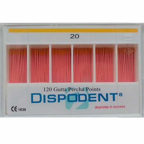 Купить Штифты гуттаперчивые №20 (120шт) Dispodent