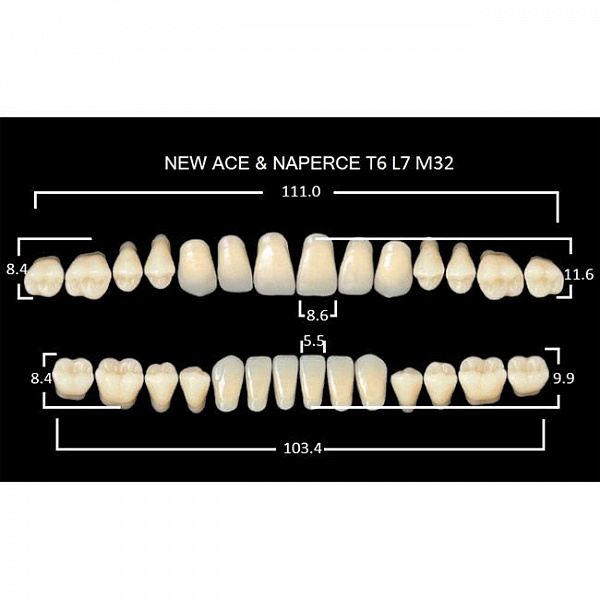 Купить Зубы акриловые, фасон Т6, цвет А3 Yamahachi, гарнитур