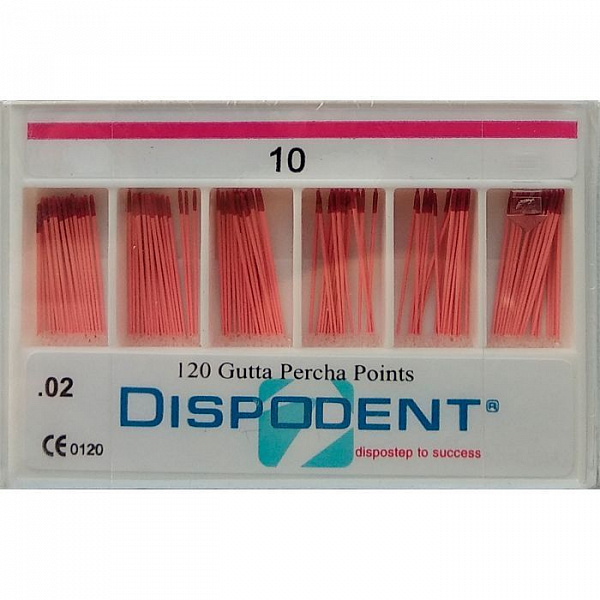 Купить Штифты гуттаперчивые №10 (120шт) Dispodent