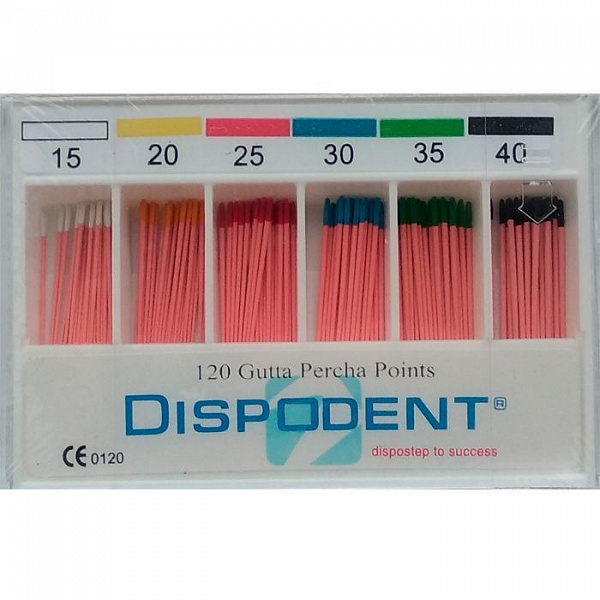 Купить Штифты гуттаперчивые №15-40 (120шт) Dispodent