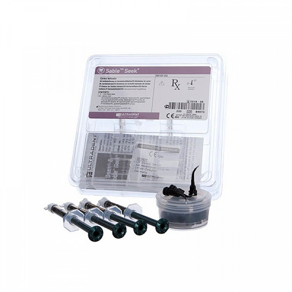 Купить Индикатор кариеса Сэйбл Sable Seek Kit, набор, зеленый, 4*1,2мл + 20насадок (Ultradent)