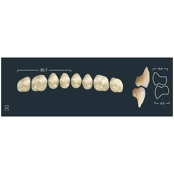 Купить Зубы Ivocryl жевательные верхние A-D/30 (A3), 8шт (Ivoclar)