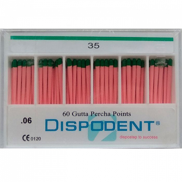Купить Штифты гуттаперчивые 06 №35 (60шт) Dispodent