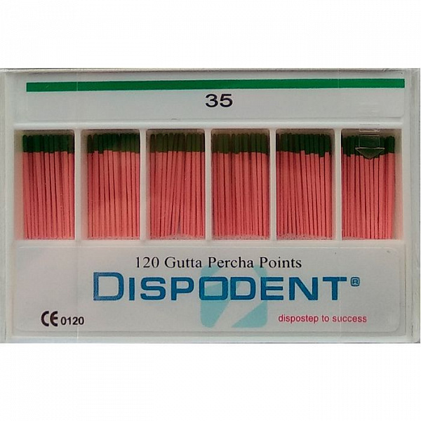Купить Штифты гуттаперчивые №35 (120шт) Dispodent