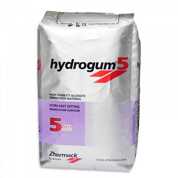 Купить Гидрогум 5 Hydrogum 5, беспыльный альгинат с быстрым схватыванием пакет с одной дозой 21г (Zhermack)
