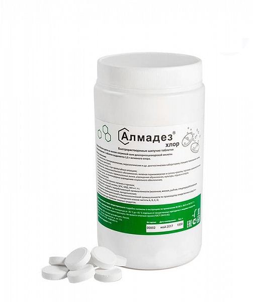 Купить Алмадез-ХЛОР, №300 таблетки 3,4г, банка 1 кг