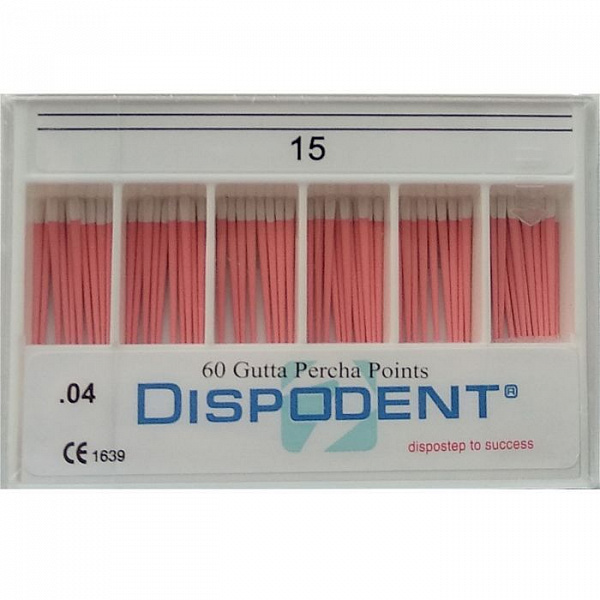 Купить Штифты гуттаперчивые 04 №15 (60шт) Dispodent