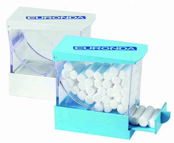 Купить Диспенсер для ватных валиков голубой (Euronda)