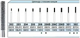 Бор алмазный для турбинного наконечника цилиндр с плоским концом 301 3шт Dentex