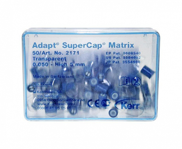 Купить Матрицы Adapt SuperCap, прозрачные, толщина 0,05 мм, высота 5 мм, 50шт (Kerr)
