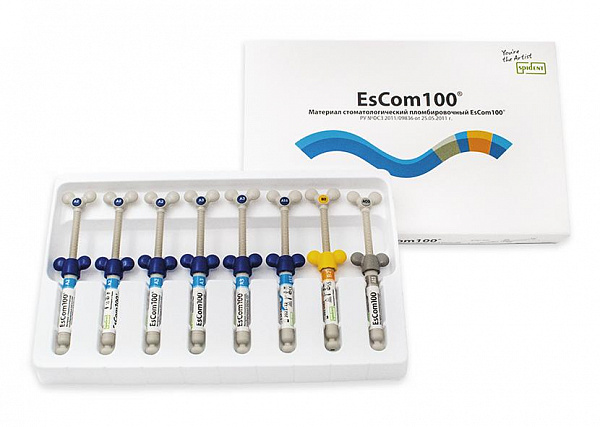 Купить ЭсКом EsCom 100 Kit материал стоматологический пломбировочный 5*4г (Spident)