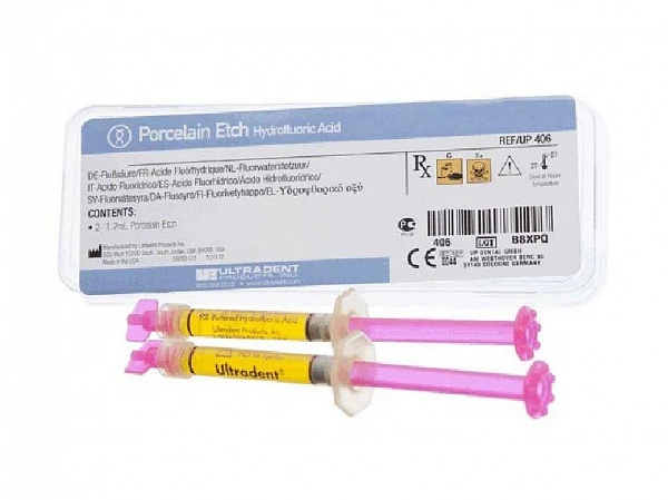 Купить Порцелайн Porcelain Etch гель для протравления фарфора 2*1,2мл (Ultradent)